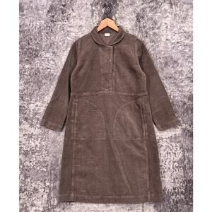 POETRY Dress 8 Womens Hemp Organic Cotton Shawl Collar Corduroy